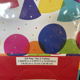 American Greeting Birthday Gift Bags 6 Ct Balloon Party Hat Red Tinsil 7”x4”x10”