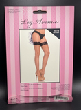 Leg Avenue 9992 Stay-up Lace Top Backseam Fishnet Thigh Highs Nude/Blk  One Size