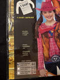 Cowgirl Printed Girls Child Country Western Halloween Costume T-Shirt-S 4-62