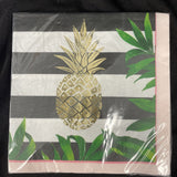 Gold Pineapple Wedding Foil Stamped 3-Ply Lunch Napkins 16 Pack Decoration