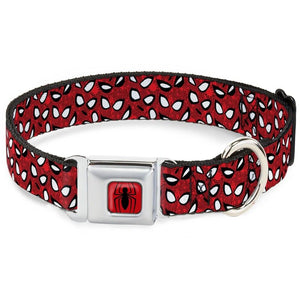 Spider Logo5 Red/Black Seatbelt Buckle Collar - WSPD068 Marvel LARGE