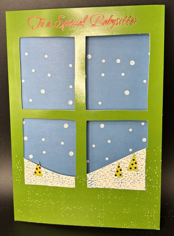 Merry Christmas Babysitter Greeting Card w/Envelope