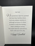 Happy Hanukkah Mother and Father Greeting Card w/Envelope