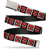 Chrome Buckle Web Belt - Spider-Man Face- WSPD021