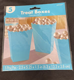 Amscan Paper Popcorn/Treat Boxes; 5.25"H x 2.5"W Light Blue 5 Per Pack