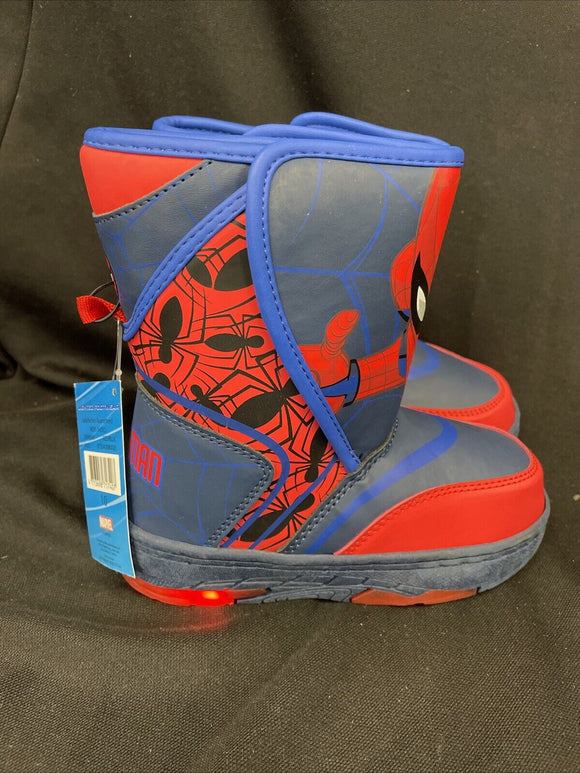 Spiderman Light Up Toddler Boys Snow Boot Size 10