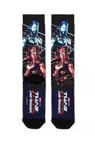 Bioworld Thor Love And Thunder Character Poster Athletic Crew Socks for Men