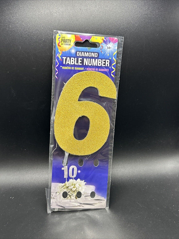 Diamond Glitter Table Number Cake Topper  4