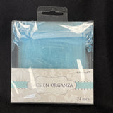 Drawstring Blue Organza Wedding Party Favor Gift Candy Bags Jewelry Pouch 24 Pcs