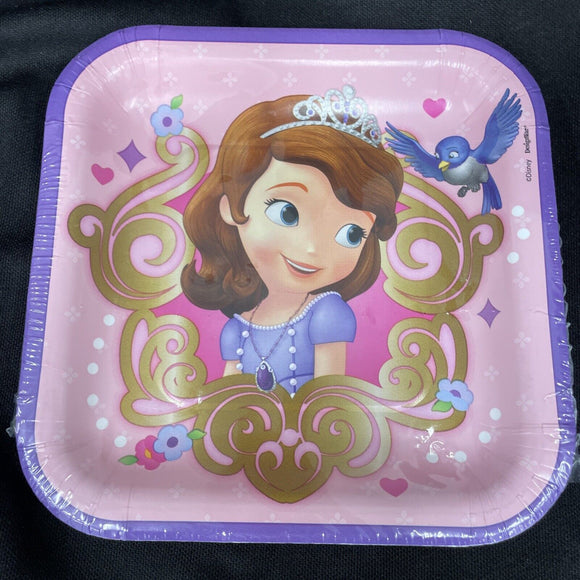 Sophia the First Princess in Training Birthday supplies, 7” Plate 8Ct