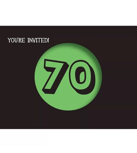 Holy Bleep You're 70 Black Over the Hill Adult 70th Birthday Party Invitations