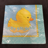 Baby Shower Duck “ Bubble Bath” Luncheon Napkins 16Ct