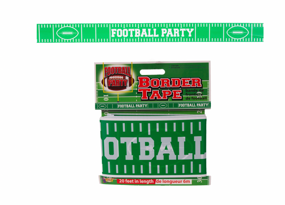Forum Football Game Day Sunday Party plastic 20' Party Tape, Green White