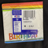 18th Rainbow Birthday 16ct. 2-Ply Beverage Napkins Party Supplies