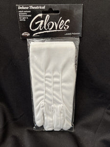 Adult White Gloves Deluxe Unisex Wrist Snap Halloween Christmas Formal