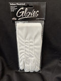 Adult White Gloves Deluxe Unisex Wrist Snap Halloween Christmas Formal