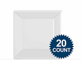 White 7" Square Paper Plate 20Ct