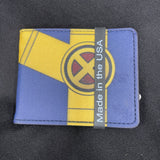 MARVEL X-MEN Bi-Fold Wallet - X-Men Cyclops Utility Strap Blue Gold Black Red