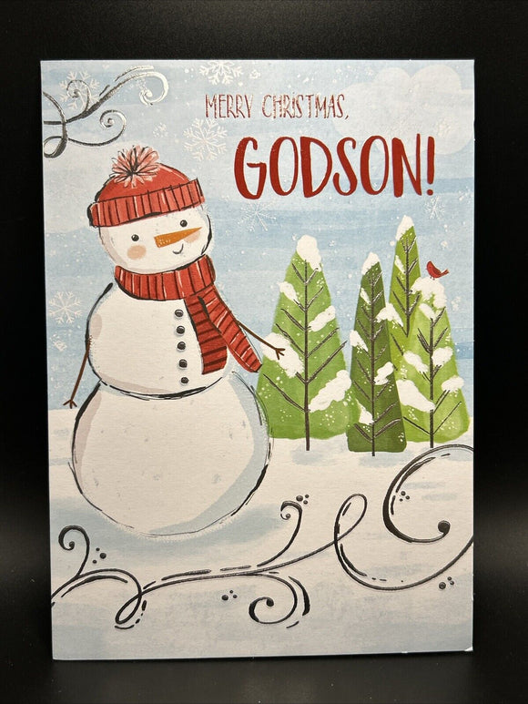 Merry Christmas Godson Greeting Card w/Envelope