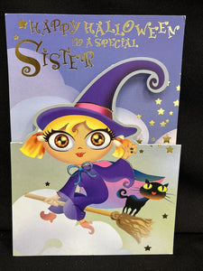 Happy Halloween Sister Greeting Card w/Envelope