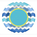 Amscan Party Perfect Cool Ocean Waves Small Plate, Blue/Green, 0.4 x 6.8"