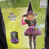 Girls Miss Matched Witch Costume Girls Small 4-6