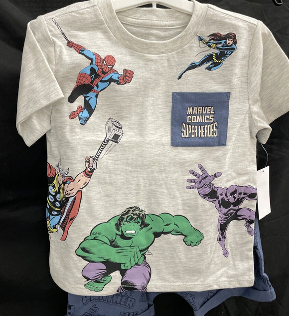 Marvel Comics Super Heroes Tshirt Shorts Set Size 3T