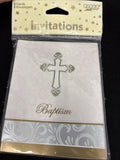 Divinity Cross Silver Gold Religious Christian Party Invitations   Baptism0