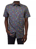 Men XLarge Mad Engine Graphite Deadpool Party Button-up Shirt