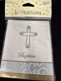 Divinity Cross Silver Gold Religious Christian Party Invitations   Baptism2