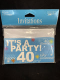 It’s A Party Cheers To 40 Invitations 8ct