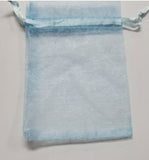 Drawstring Blue Organza Wedding Party Favor Gift Candy Bags Jewelry Pouch 24 Pcs