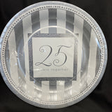 25th Wedding Anniversary 'Silver Wishes' Large Paper 10.5” Plates (8ct)