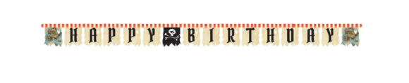 Pirates Map Joint Happy Birthday Banner 8.5 Ft
