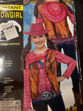 Cowgirl Printed Girls Child Country Western Halloween Costume T-Shirt-S 4-63