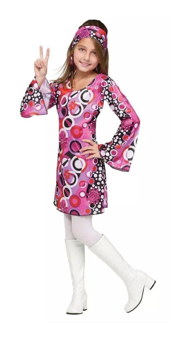 Feelin' Groovy 60's Mod Disco Retro Child Halloween  Costume MEDIUM 8-10