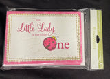 “This Little Lady Is Turning One” Lady Bug 8ct Invites