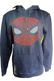 Navy Heavy Weight Hoodie Sweatshirt Spider-Man Face Raised Logo Mens XL Marvel