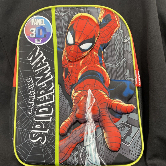 Amazing Spiderman 3DPanel Back Pack 1 Zip Compartment Adjustable Straps Marvel
