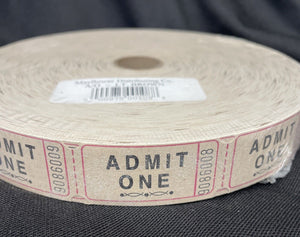 PREMIER SOUTHERN TICKET Single Ticket Roll, 2" x 1", Lt Brown