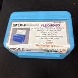 TEAL PLASTIC 3x5” INDEX CARD FILE BOX Sure Grip Lock Card Slot Top1