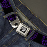 Black Panther Avengers Icon Black/Silver Seatbelt Belt - WAV093