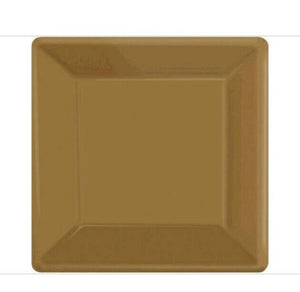 Gold Paper Square Dinner Plates 20ct