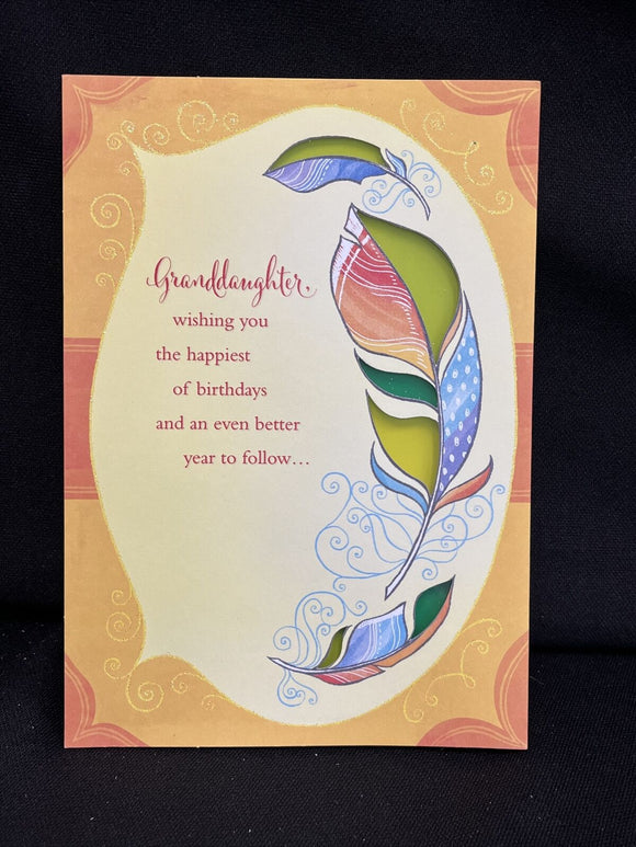 Happy Birthday Granddaughter Greeting Card w/Envelope