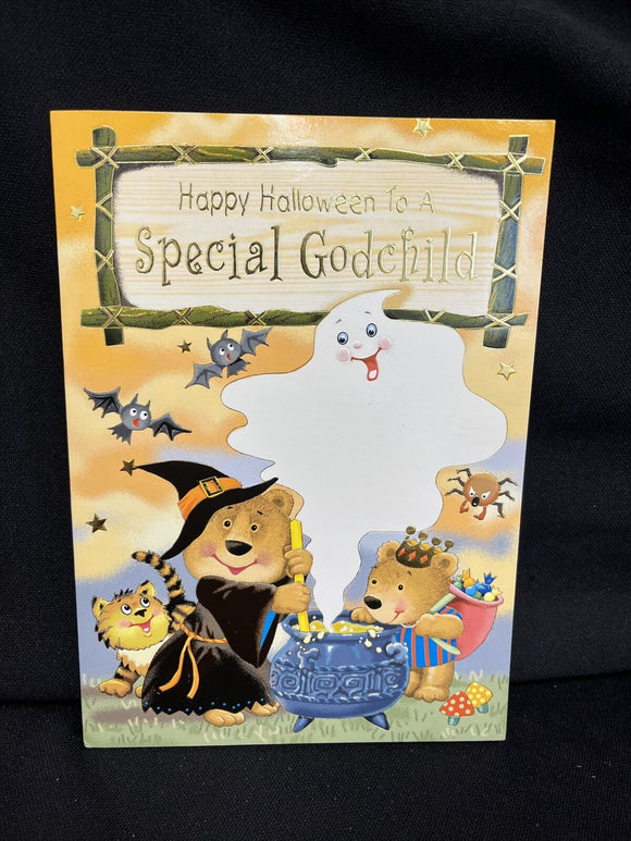 Happy Halloween Godchild Greeting Card w/Envelope