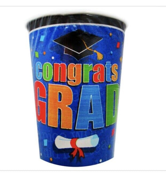 Graduation 'Congrats Grad' 9oz Paper Cups (18ct)