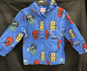 Marvel Heroes Kids Zipper Hooded Rain Jacket AUS Size 4
