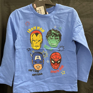 Avengers Marvel Face Kids Long Sleeve Crew Size 6