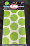 Green POLKA DOT Paper Favour Bags Pack of 10 Party Bags Birthday Loot Bags