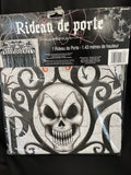 Haunted Halloween Gothic "Keep Out" Skull Doorway Curtain 4.7 Feet Tall